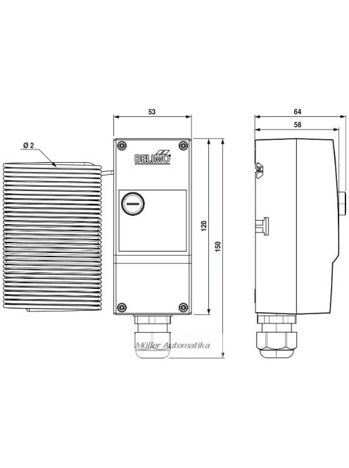 BELIMO 01ATS-104XC fagyvédelmi termosztát manual reset / 3m 